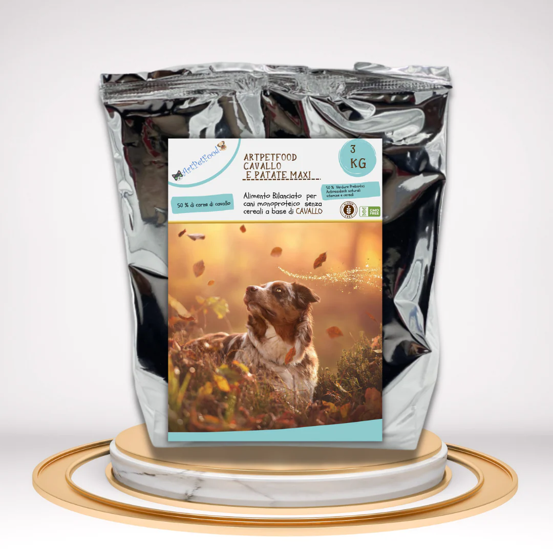ALIMENTO MONOPROTEICO A BASE DI CAVALLO PER CANI ADULTI SENZA CEREALI E SENZA GLUTINE