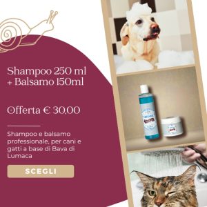 Shampoo + Balsamo alla Bava di Lumaca per cani e gatti AMBROSIA