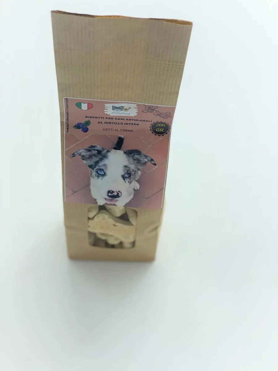 BISCOTTI ARTIGIANALI PER CANI CON MIRTILLO INTERO