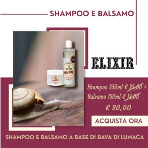 Shampoo + Balsamo per cani e gatti a base di Bava di Lumaca ELIXIR
