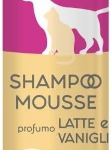 Inodorina Shampoo secco per cani, gatti e cuccioli (300 ml, Profumo di latte e vaniglia) – Mousse ad azione emolliente e detergente – Rispetta il pH naturale, ideale per lavaggi frequenti