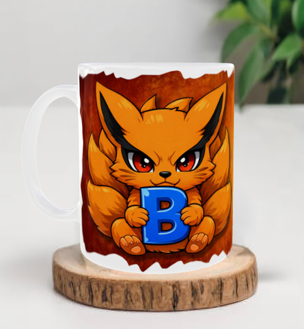 Tazza con lettera iniziale e nome – chibi kyuubi